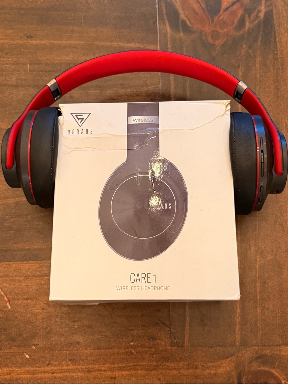 Wireless Over-Ear Headphones — Red and Black